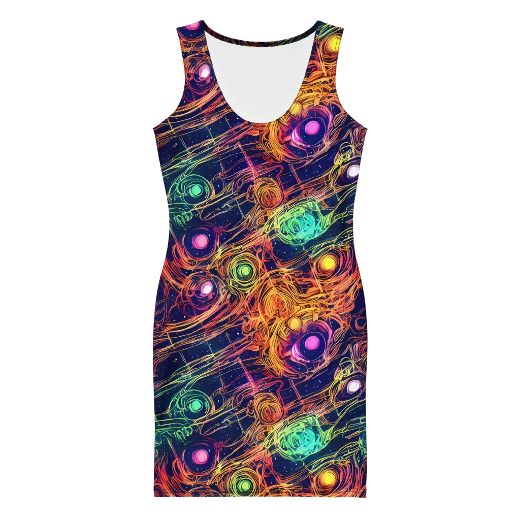 Stellar Circuit on Bodycon Dress — Front