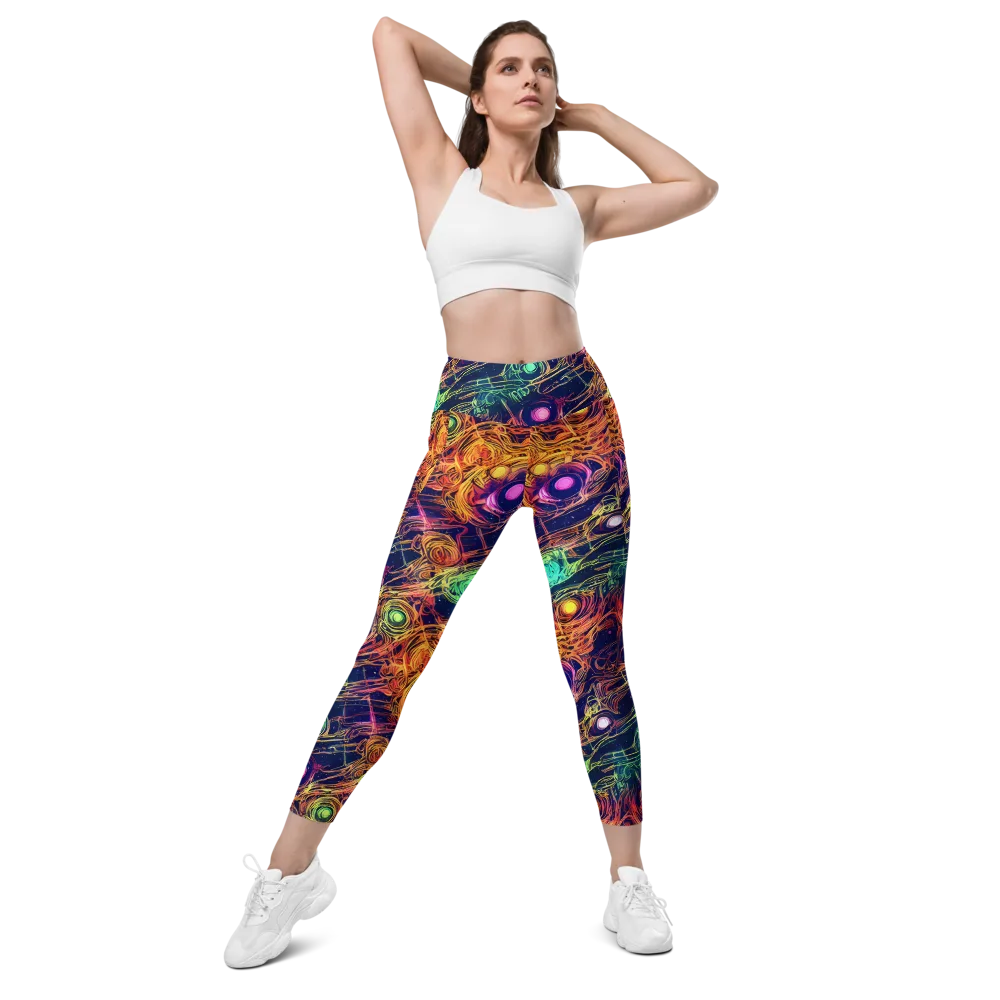 Stellar Circuit on Leggings with Pockets — Front