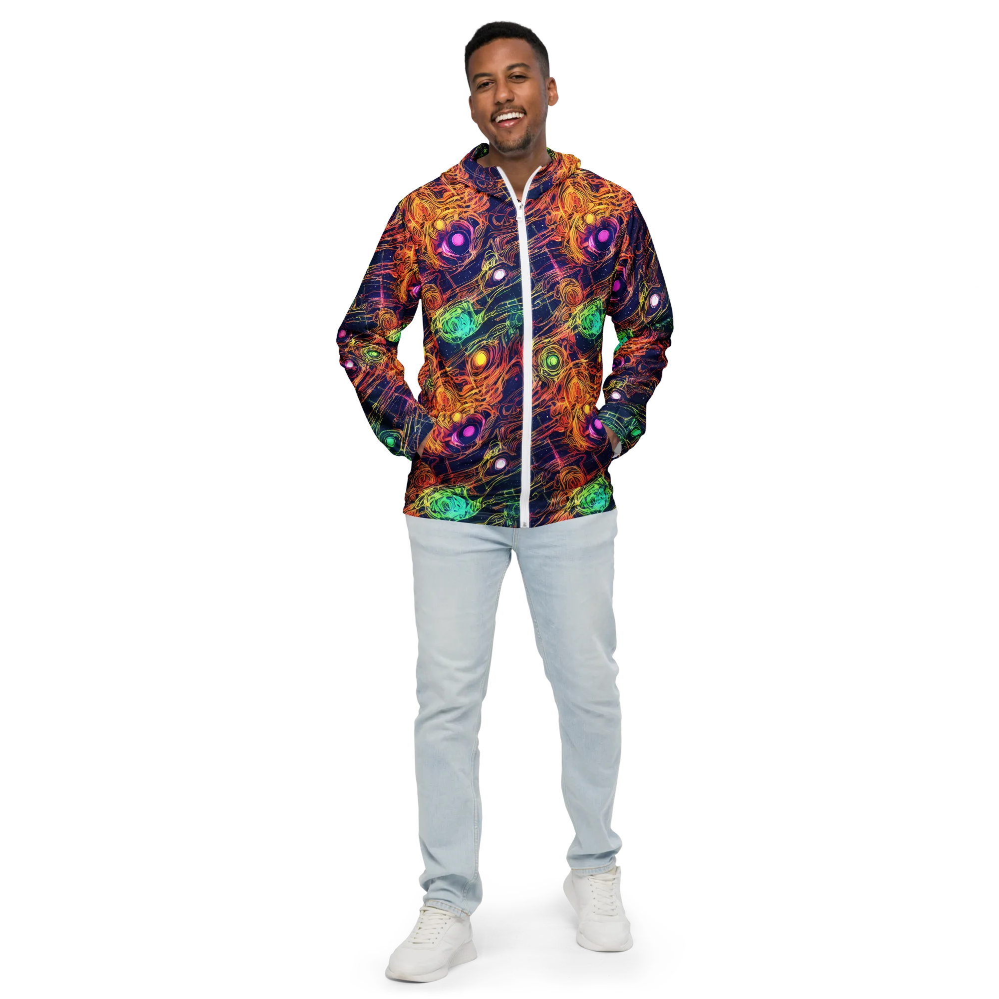 Stellar Circuit on Men's Windbreaker — Front