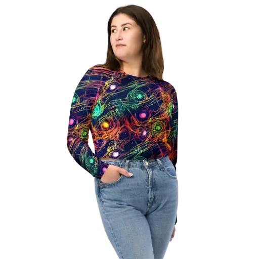 Stellar Circuit on a Long Sleeve Crop Top