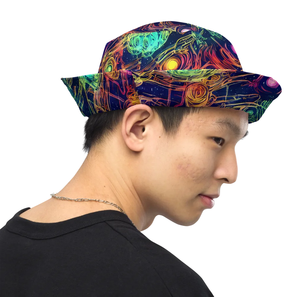 Stellar Circuit on Reversible Bucket Hat — Right Outside