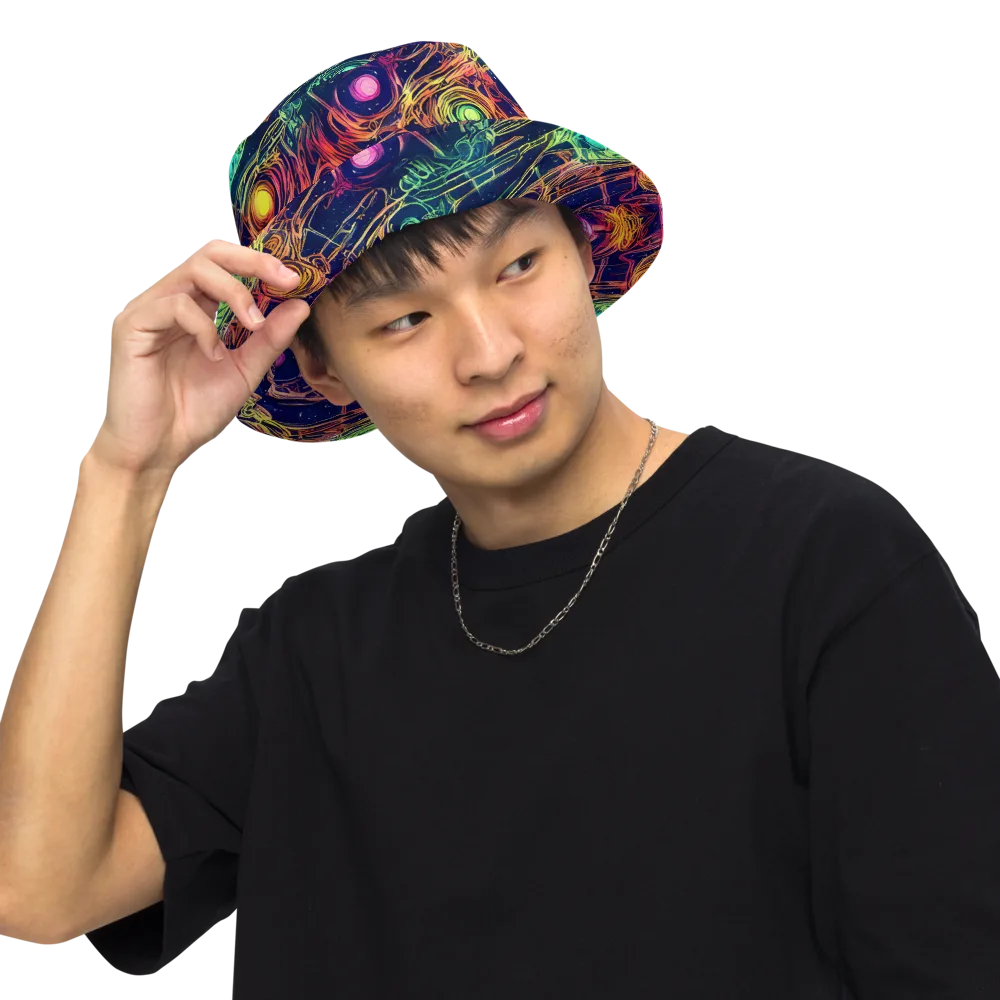 Stellar Circuit on Reversible Bucket Hat — Front Inside
