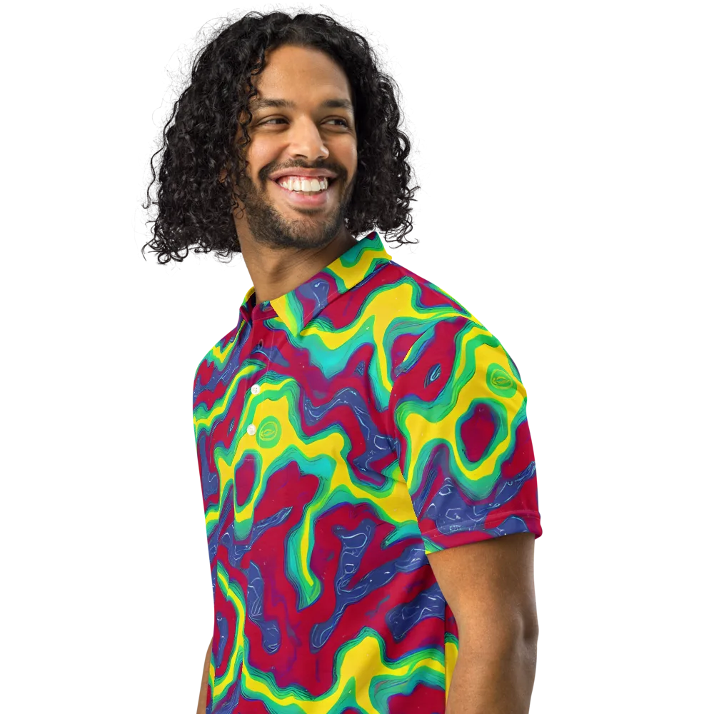 Voltage Valley on Men's Slim Fit Polo Shirt — Left Front