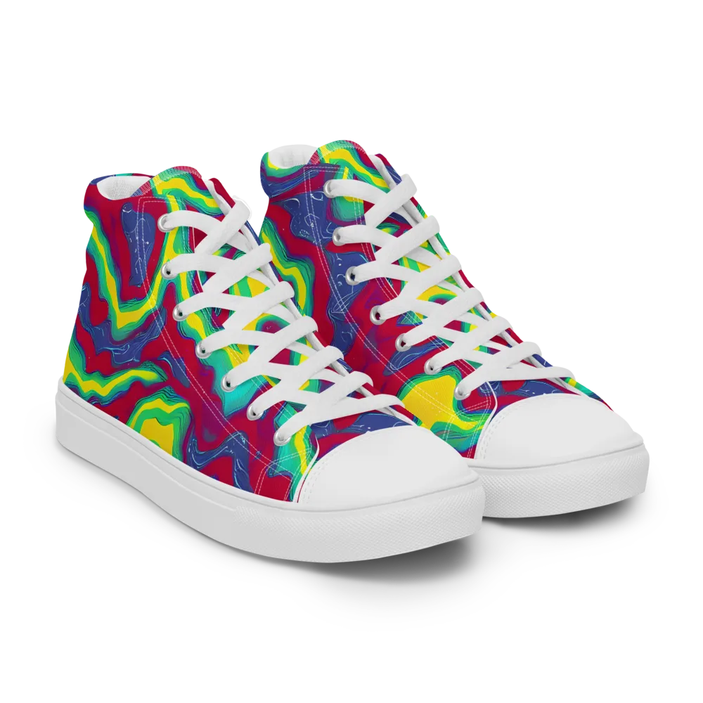 Voltage Valley on Men's High Top Canvas Shoes — Right Front