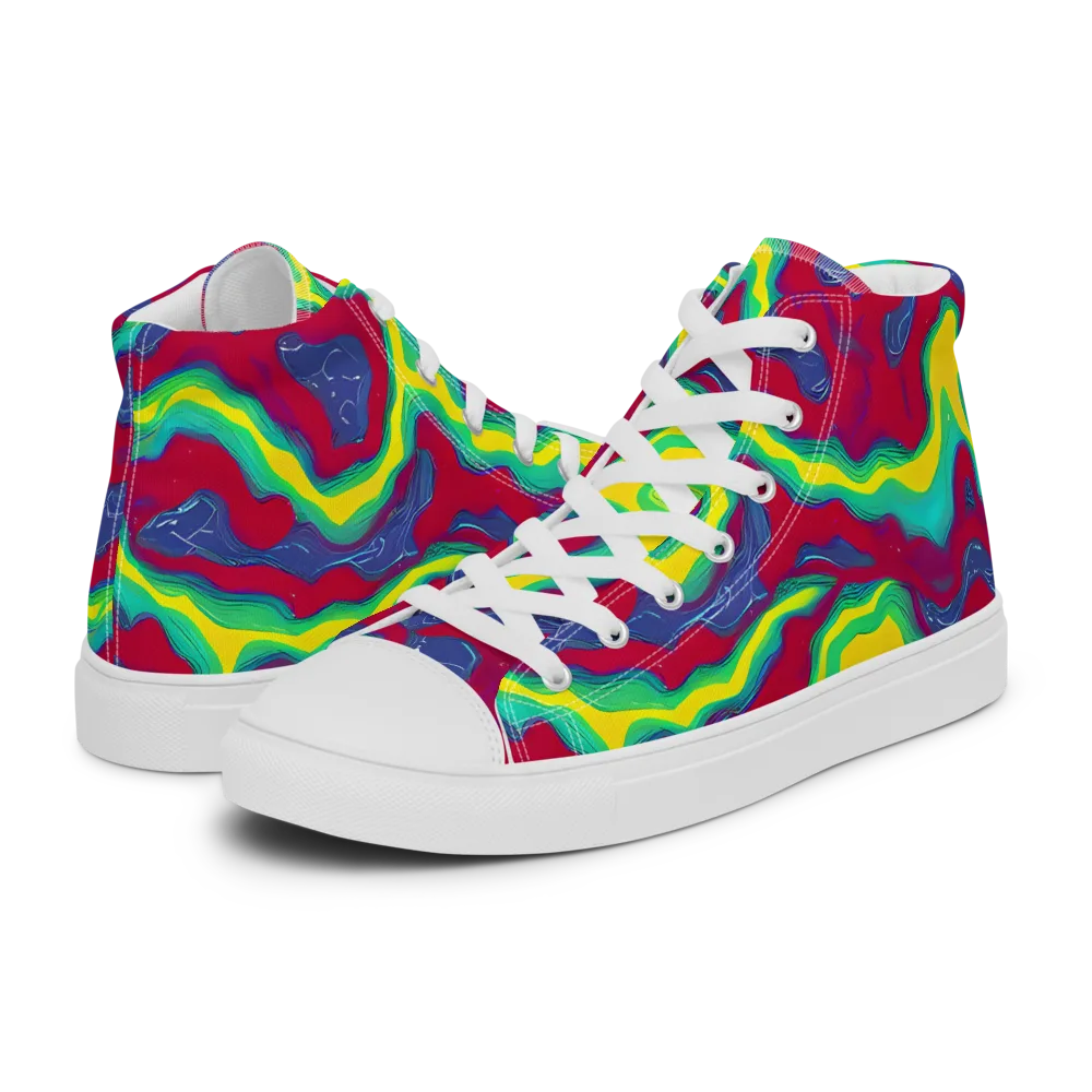 Voltage Valley on Men's High Top Canvas Shoes — Left