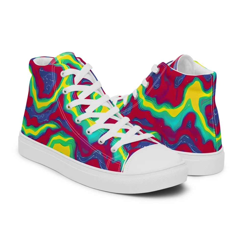 Voltage Valley on Men's High Top Canvas Shoes — Right