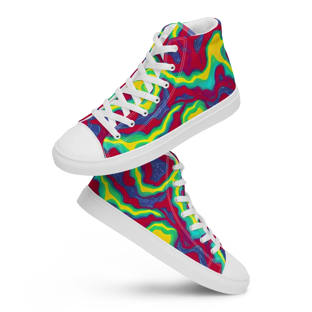 Voltage Valley on Men's High Top Canvas Shoes — Front