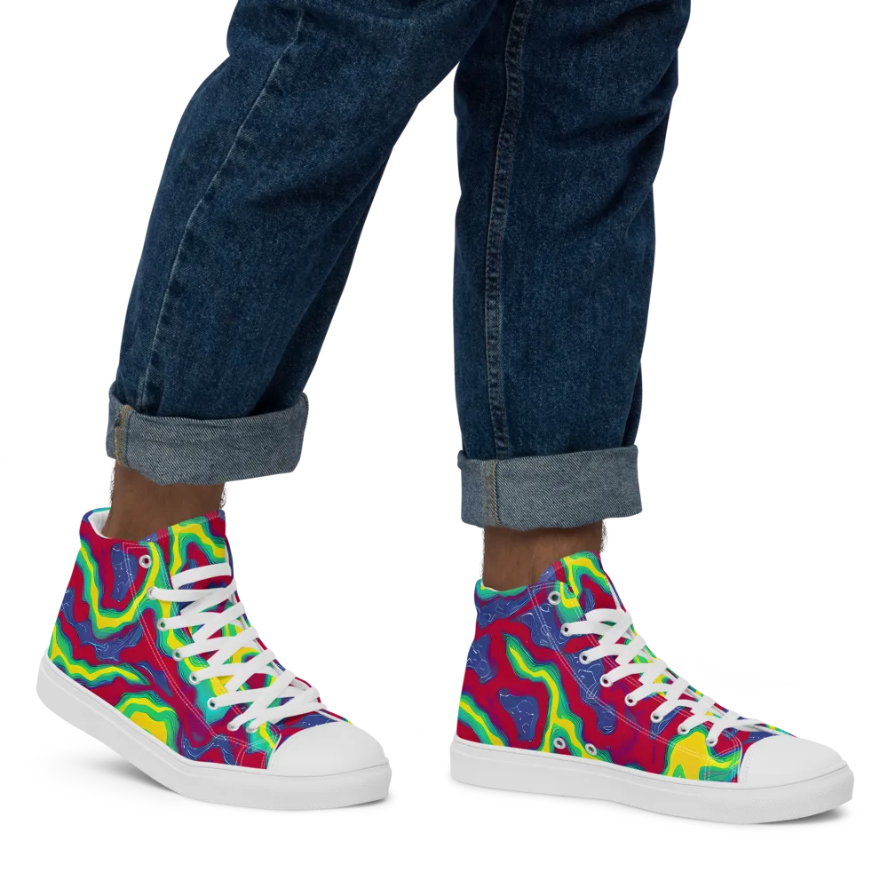 Voltage Valley on Men's High Top Canvas Shoes — Right