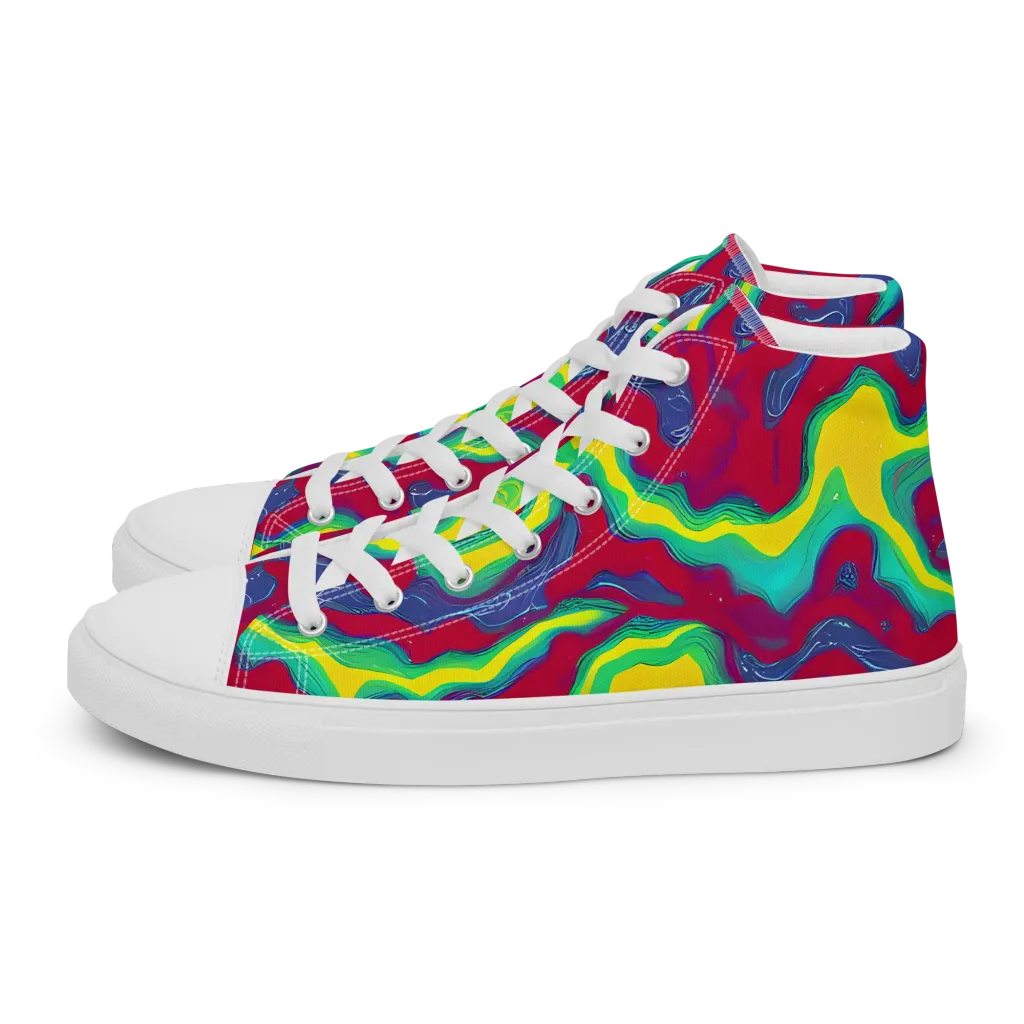 Voltage Valley on Women's High Top Canvas Shoes — Left