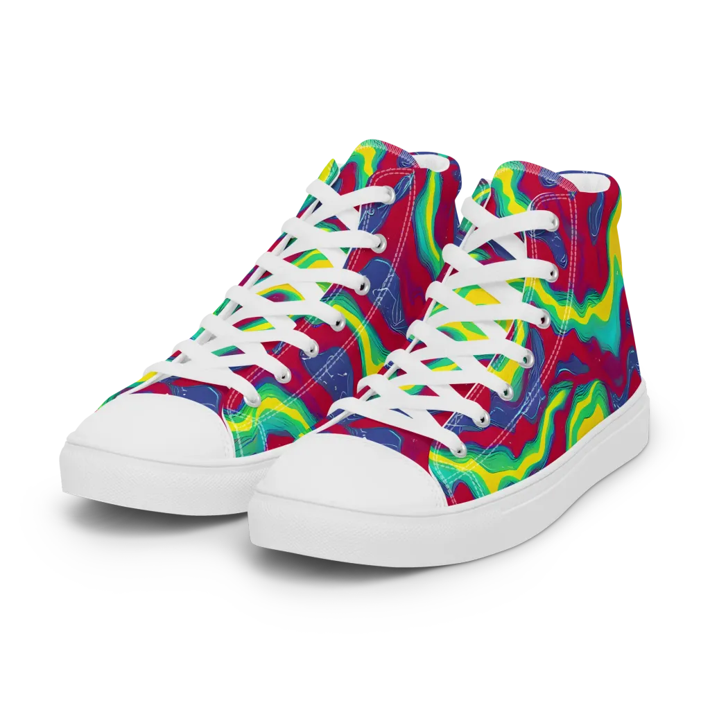 Voltage Valley on Women's High Top Canvas Shoes — Left Front