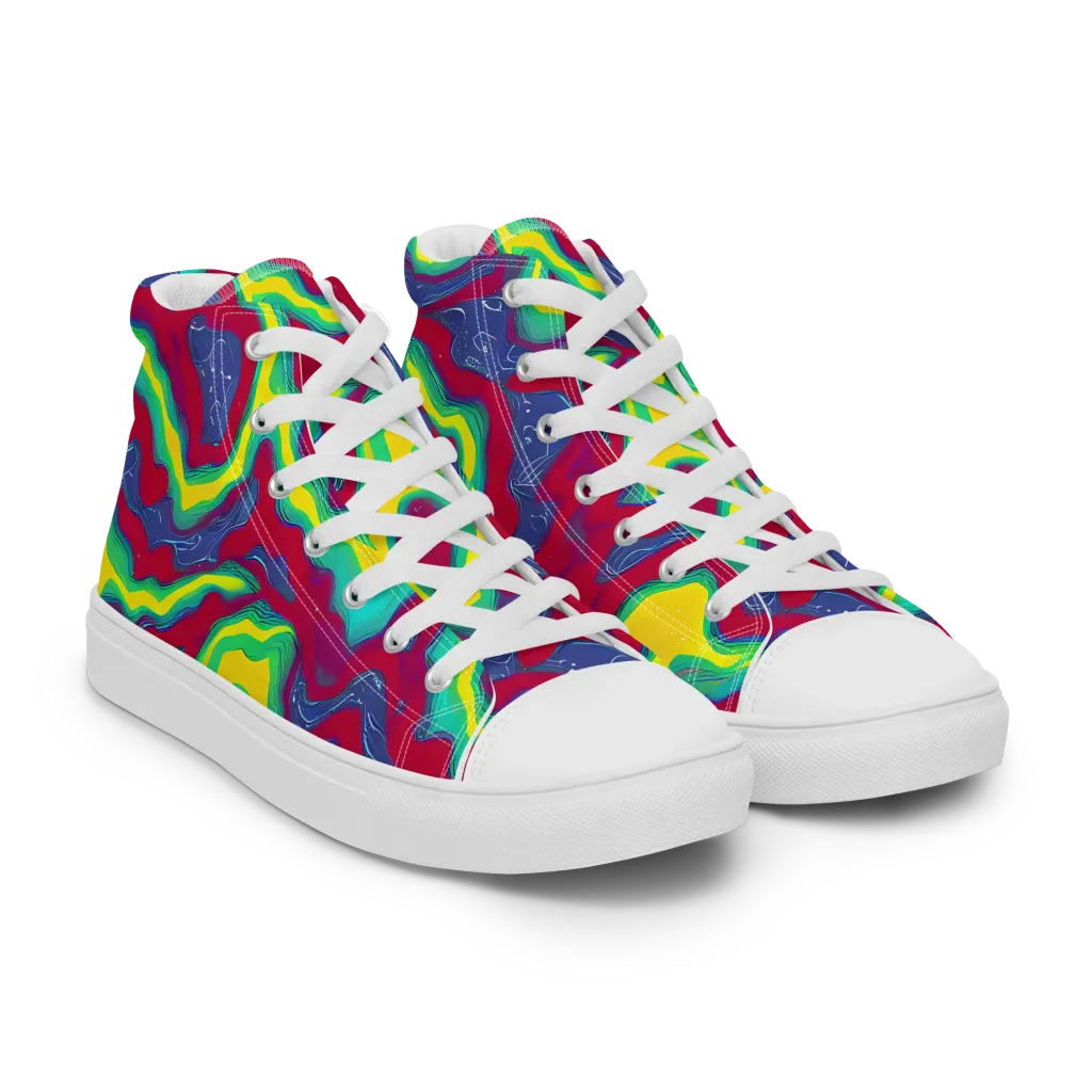 Voltage Valley on Women's High Top Canvas Shoes — Right Front