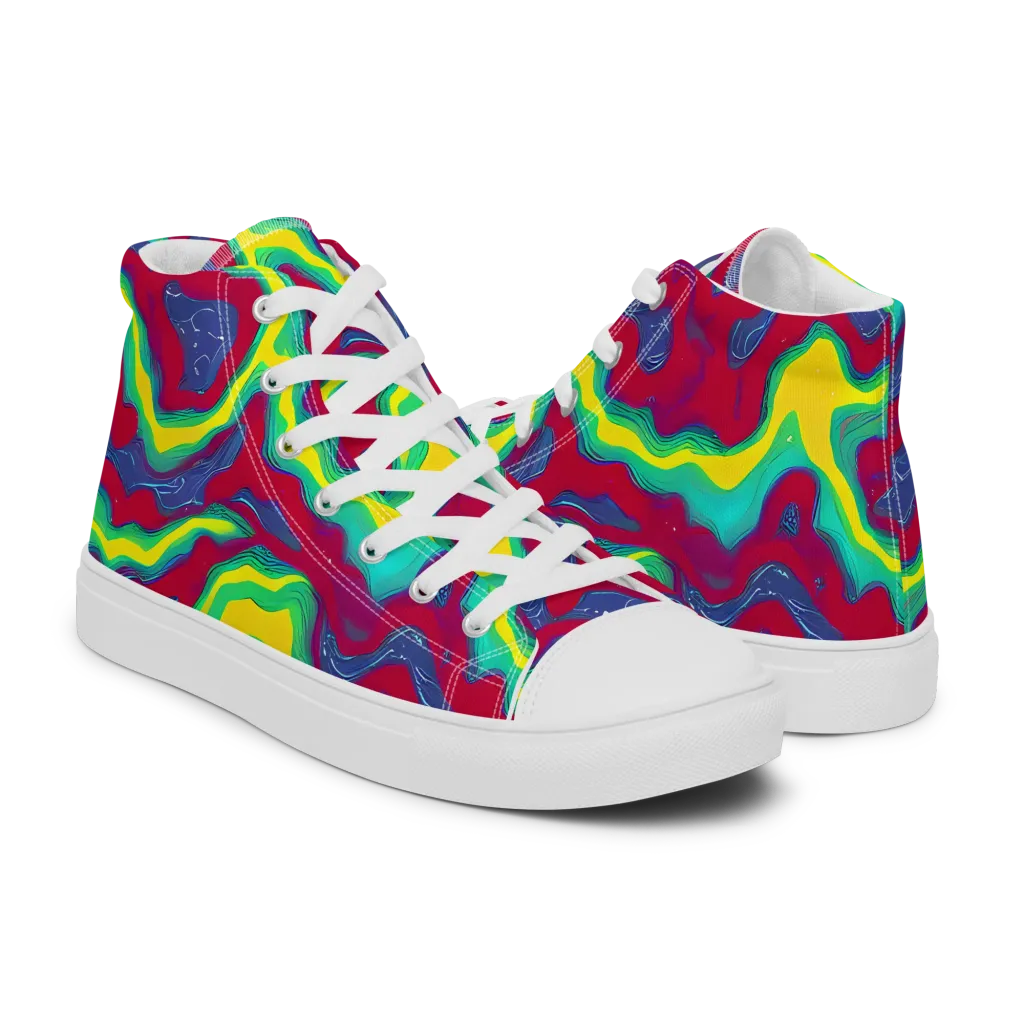 Voltage Valley on Women's High Top Canvas Shoes — Right