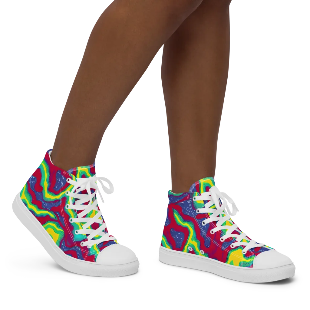 Voltage Valley on Women's High Top Canvas Shoes — Right