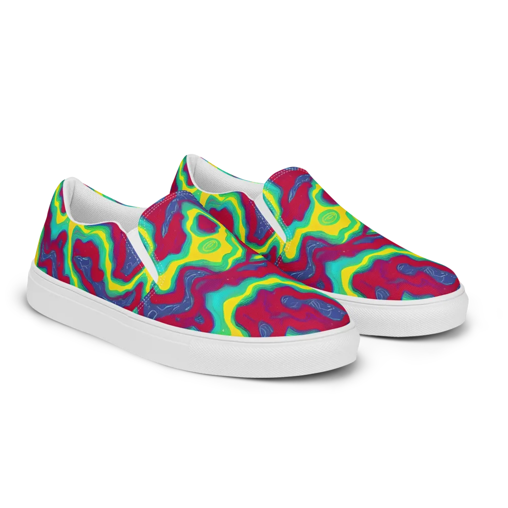 Voltage Valley on Men's Slip-On Canvas Shoes — Right Front