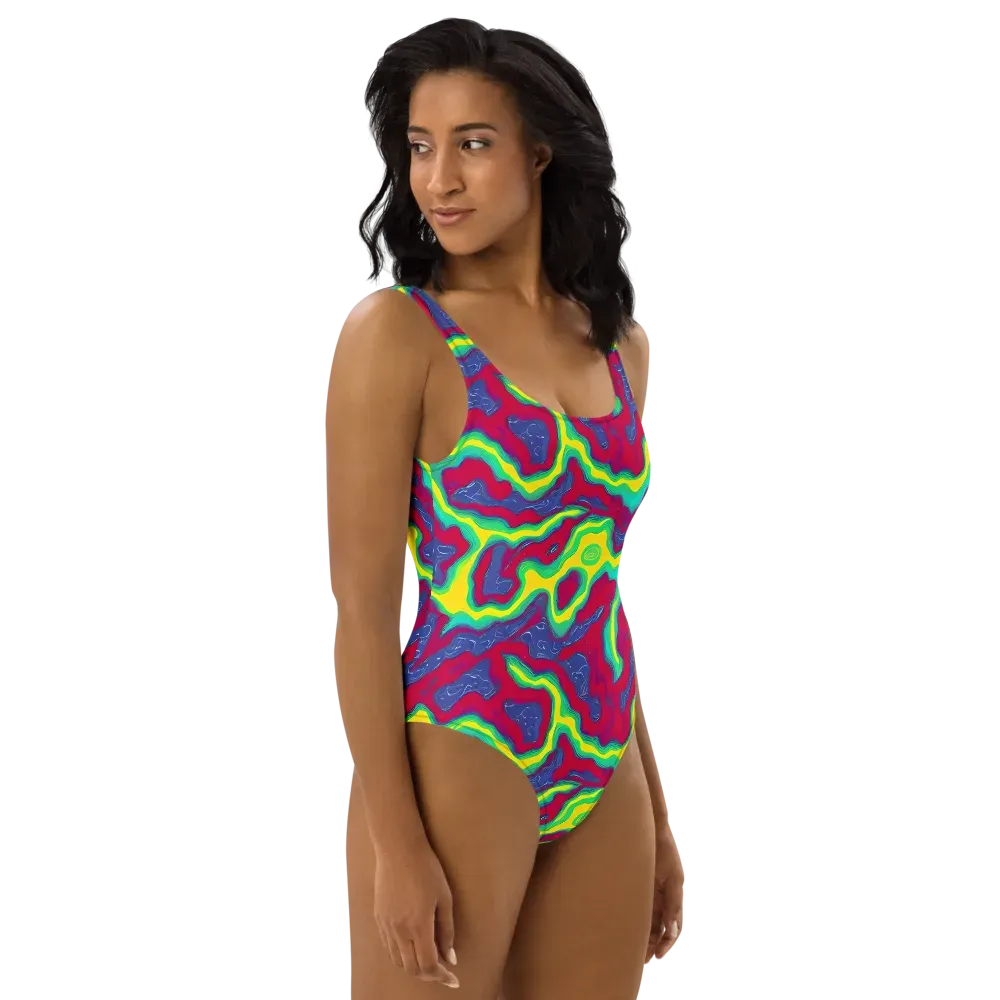 Voltage Valley on One-Piece Swimsuit — Right
