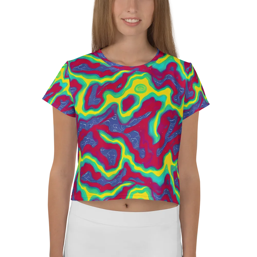 Voltage Valley on Crop Tee — Front