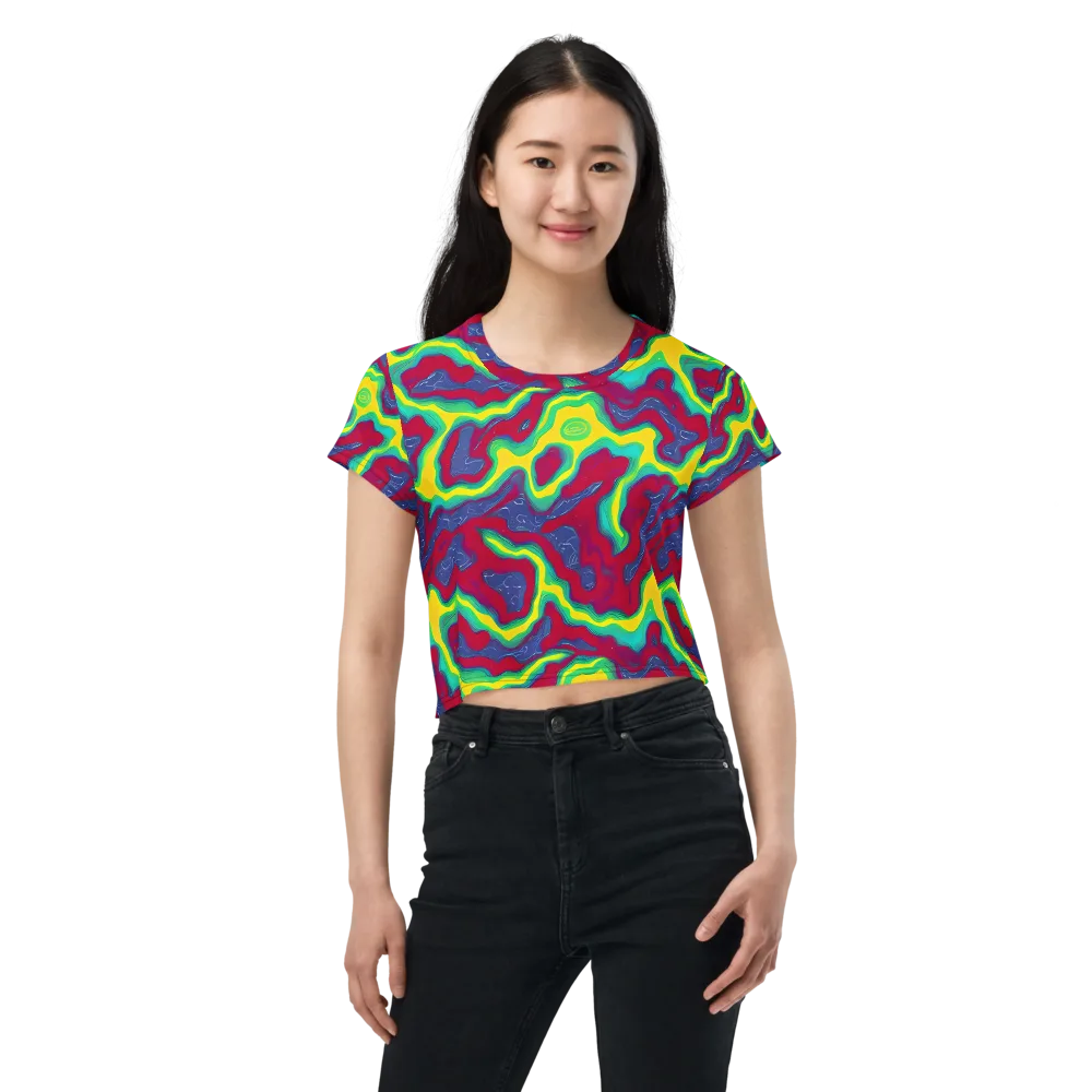 Voltage Valley on Crop Tee — Front