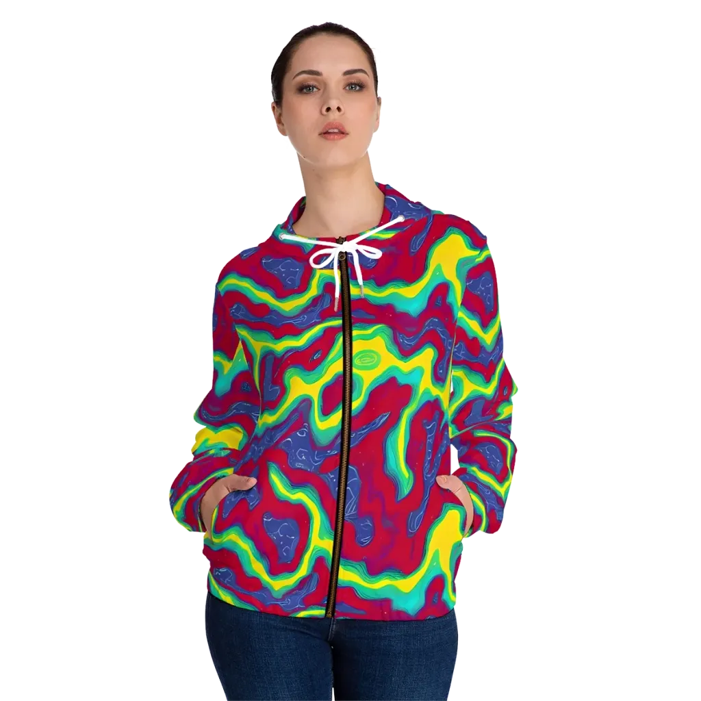 Voltage Valley on Women's Full-Zip Hoodie — Front On Person
