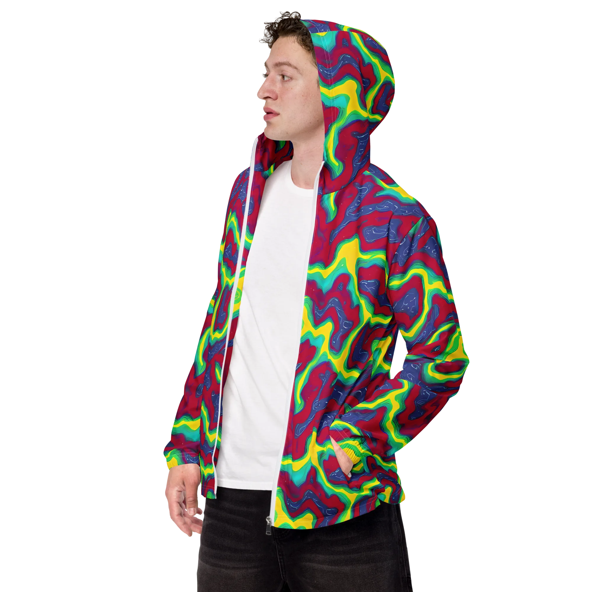 Voltage Valley on Men's Windbreaker — Left Front