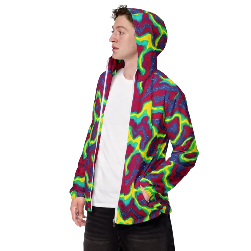 Voltage Valley on a Men's Windbreaker