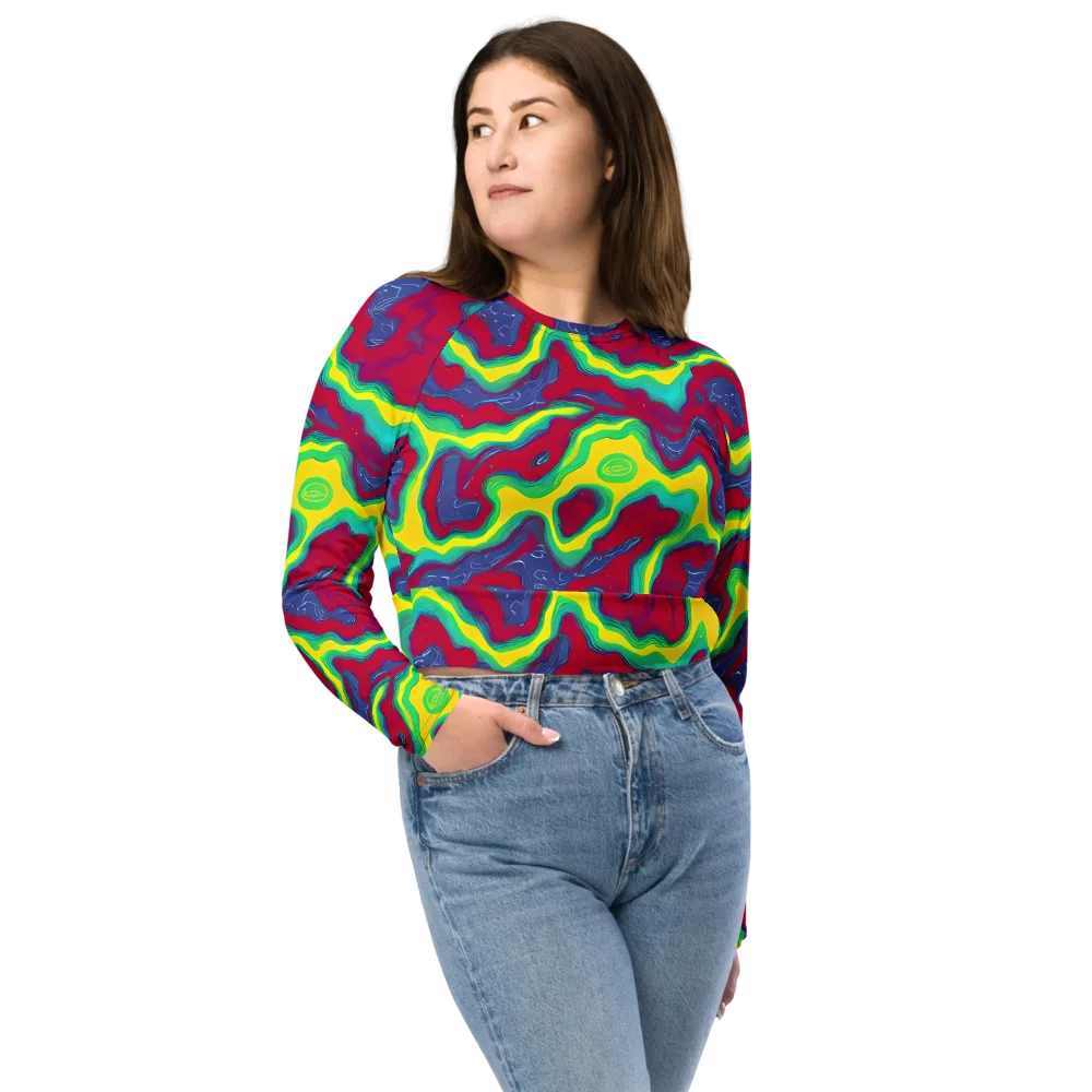 Voltage Valley on Long Sleeve Crop Top — Front