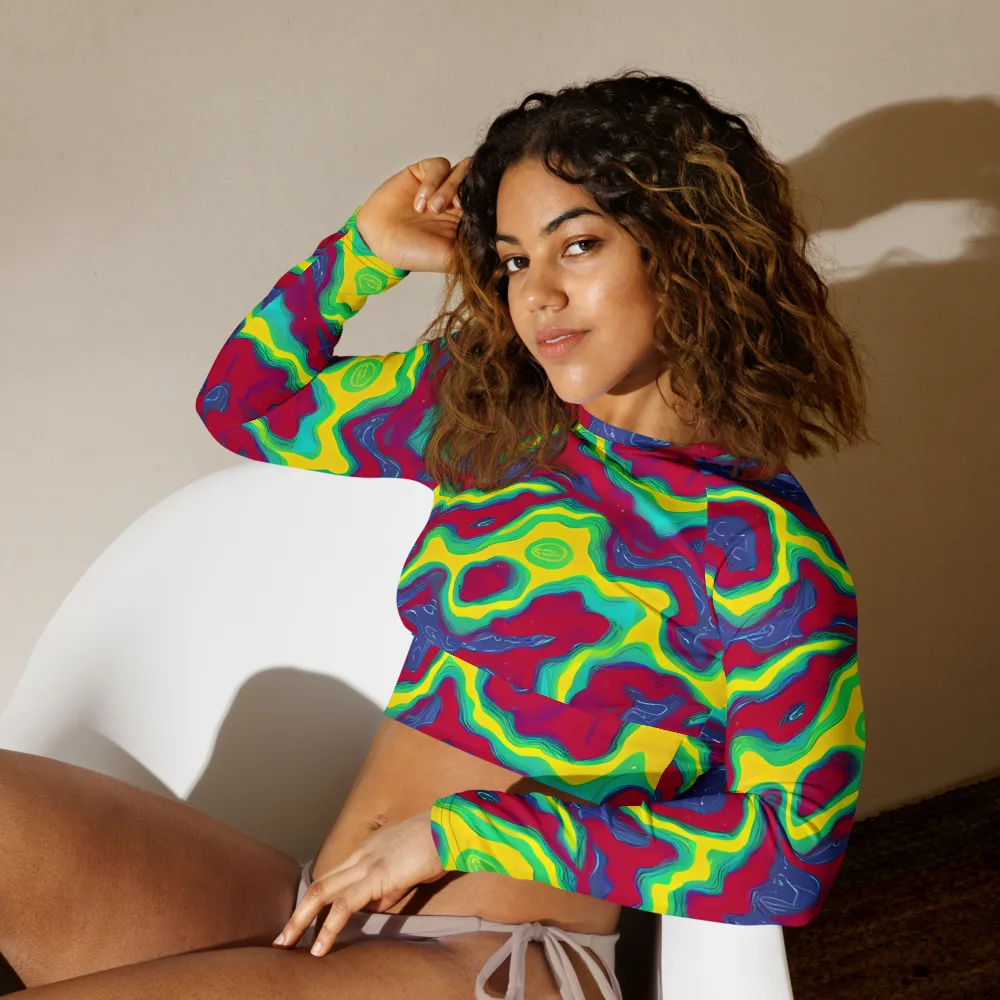Voltage Valley on Long Sleeve Crop Top — Left Front