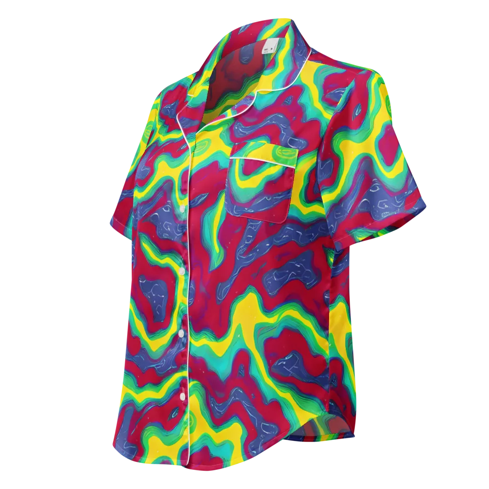 Voltage Valley on Women's Short Sleeve Pajama Top — Left Front