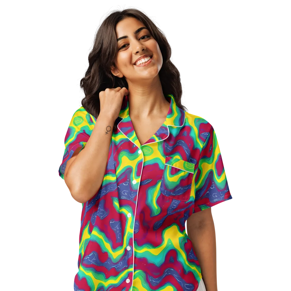 Voltage Valley on Women's Short Sleeve Pajama Top — Front