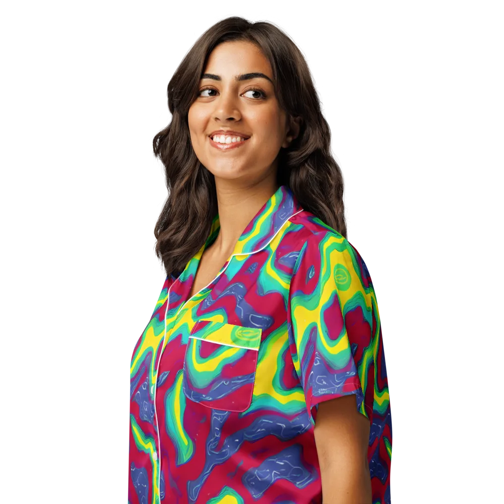 Voltage Valley on Women's Short Sleeve Pajama Top — Left Front