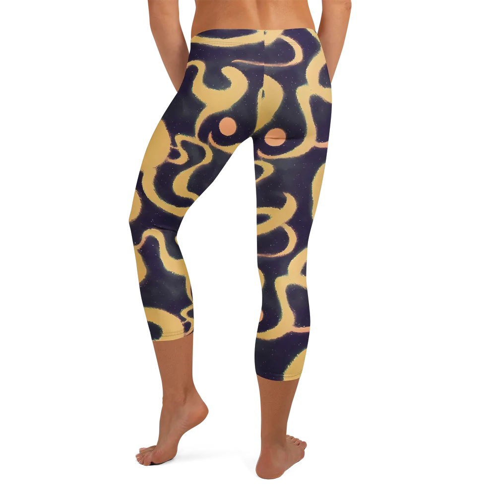 Midnight Ouroboros on Capri Leggings — Back