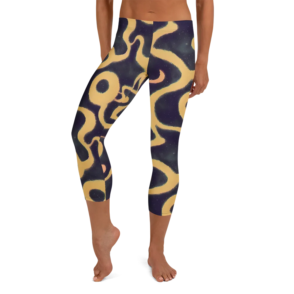 Midnight Ouroboros on Capri Leggings — Front