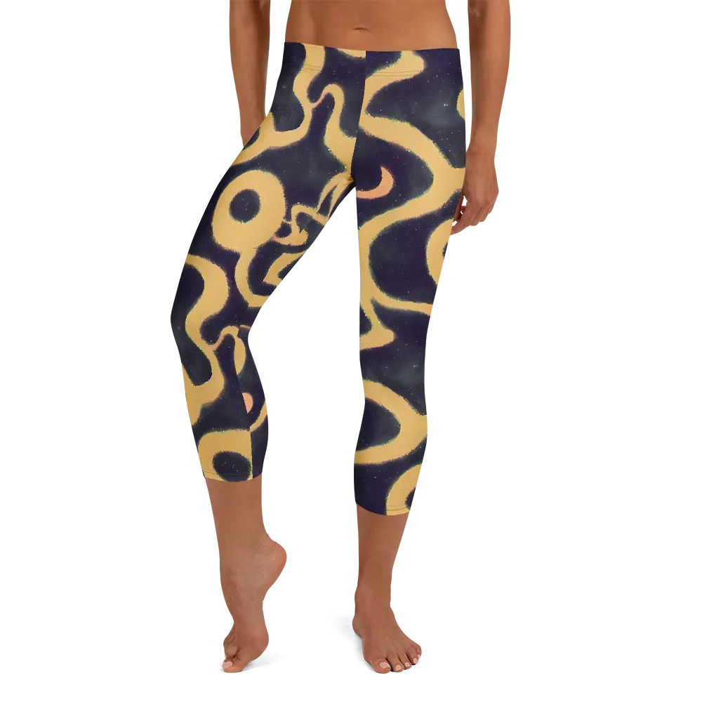 Midnight Ouroboros on Capri Leggings — Front