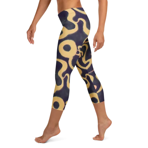 Midnight Ouroboros on a Capri Leggings