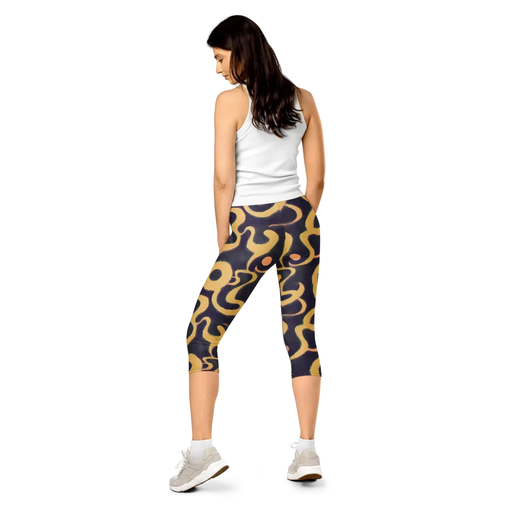 Midnight Ouroboros on Capri Leggings — Back