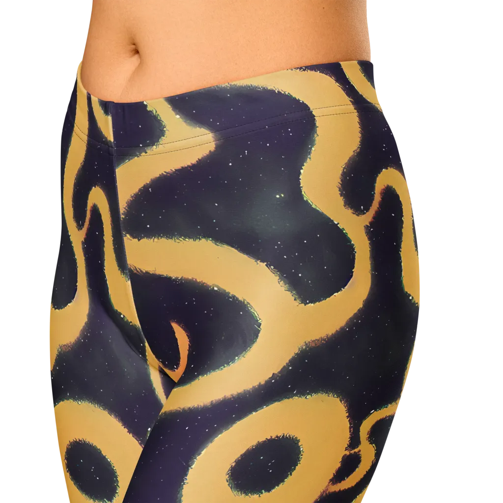 Midnight Ouroboros on Capri Leggings — Zoomed-in