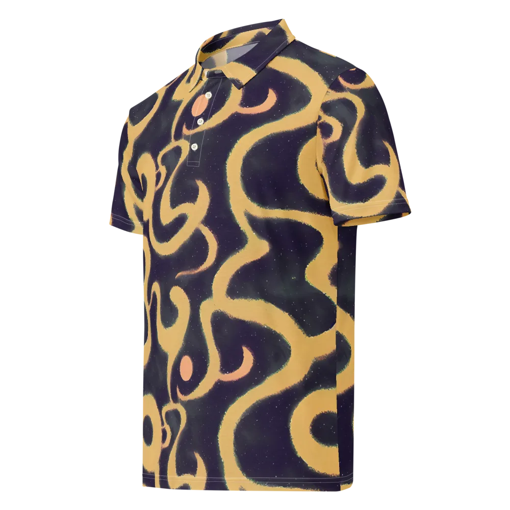 Midnight Ouroboros on Men's Slim Fit Polo Shirt — Left Front
