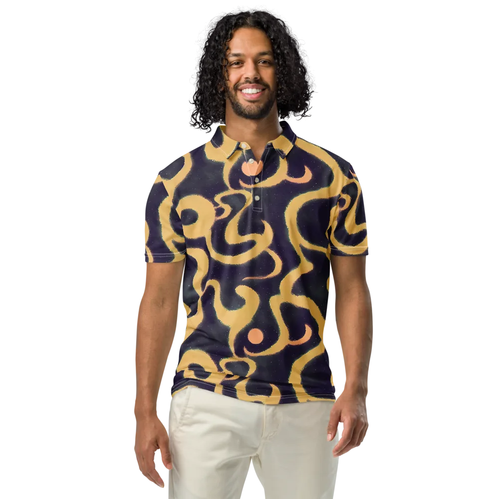Midnight Ouroboros on Men's Slim Fit Polo Shirt — Front