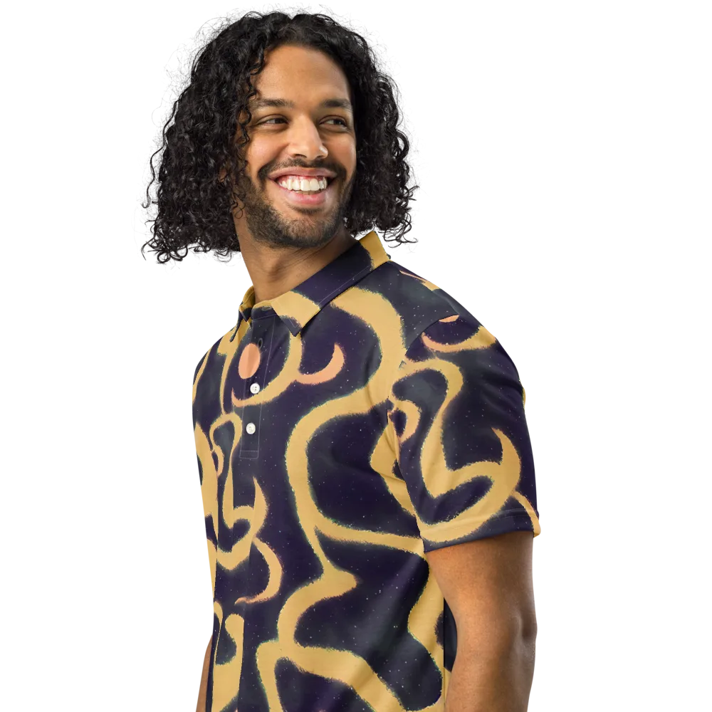 Midnight Ouroboros on Men's Slim Fit Polo Shirt — Left Front