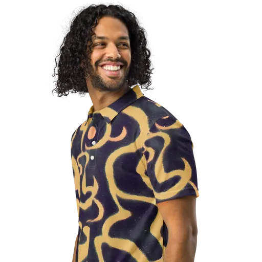 Midnight Ouroboros on a Men's Slim Fit Polo Shirt