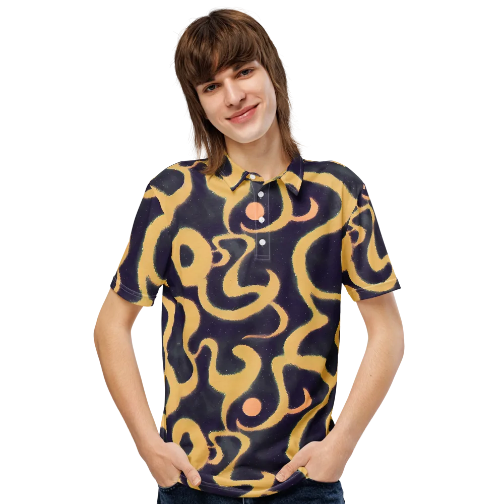 Midnight Ouroboros on Men's Slim Fit Polo Shirt — Front