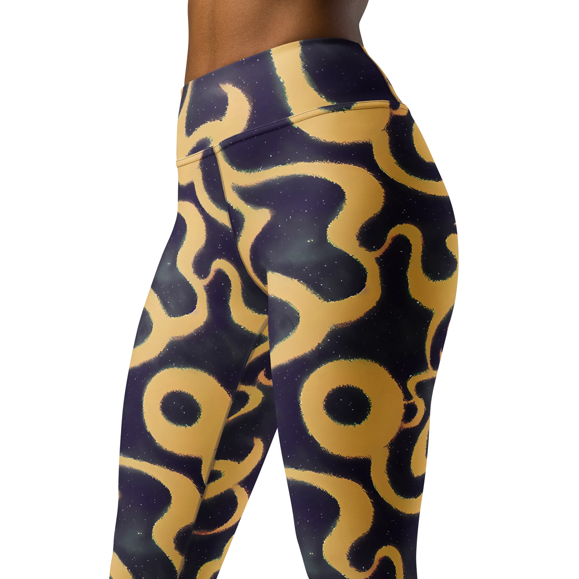 Midnight Ouroboros on Yoga Leggings — Left Front