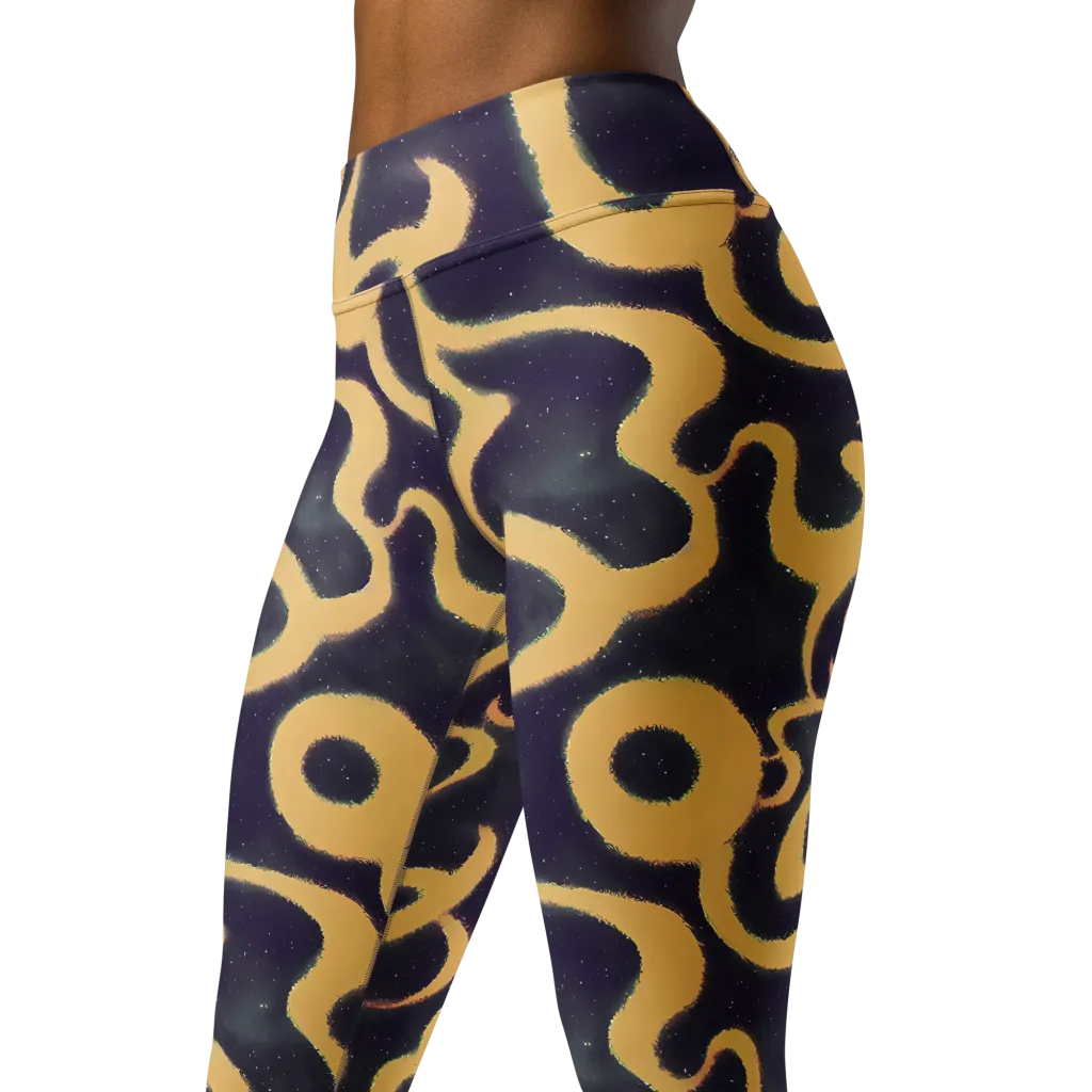 Midnight Ouroboros on Yoga Leggings — Left Front