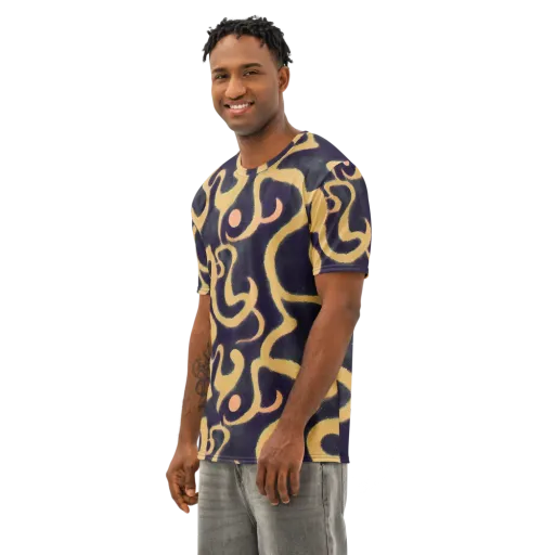 Midnight Ouroboros on a Men's Cotton Crew Neck T-Shirt