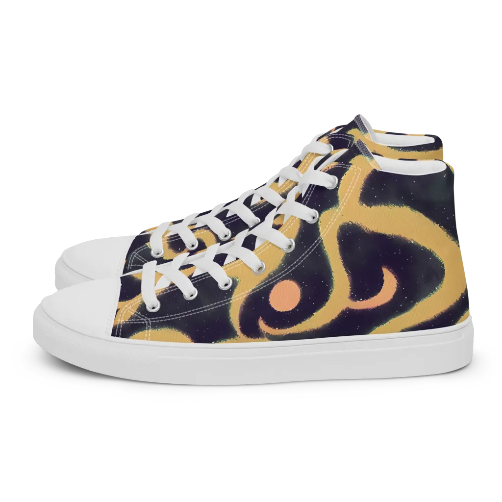 Midnight Ouroboros on Men's High Top Canvas Shoes — Left