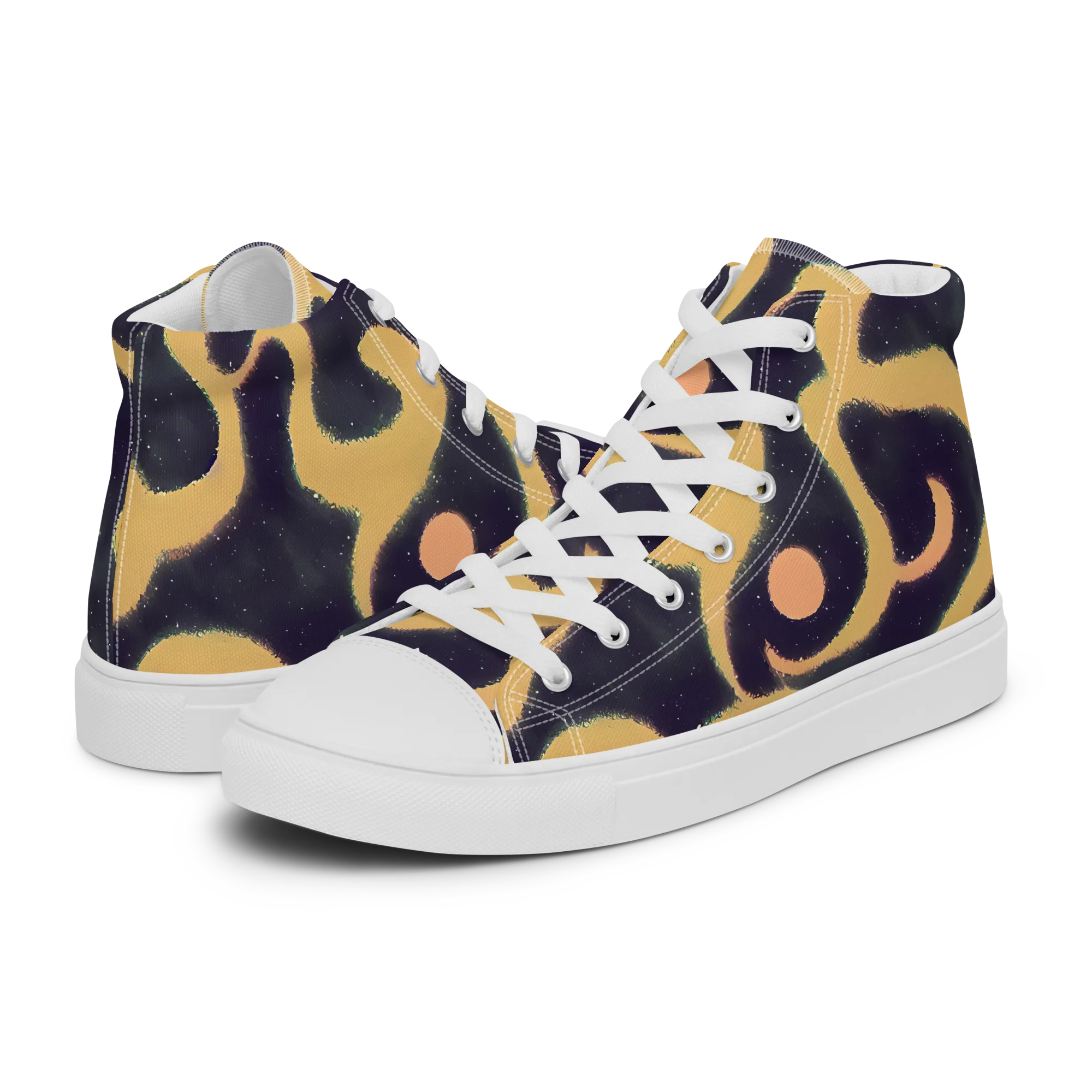 Midnight Ouroboros on Men's High Top Canvas Shoes — Left
