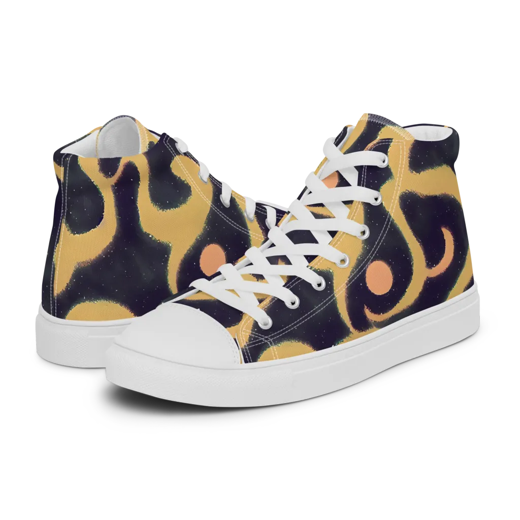 Midnight Ouroboros on Men's High Top Canvas Shoes — Left