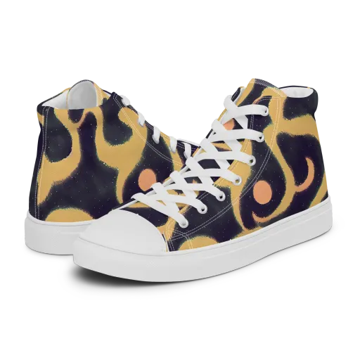 Midnight Ouroboros on a Men's High Top Canvas Shoes