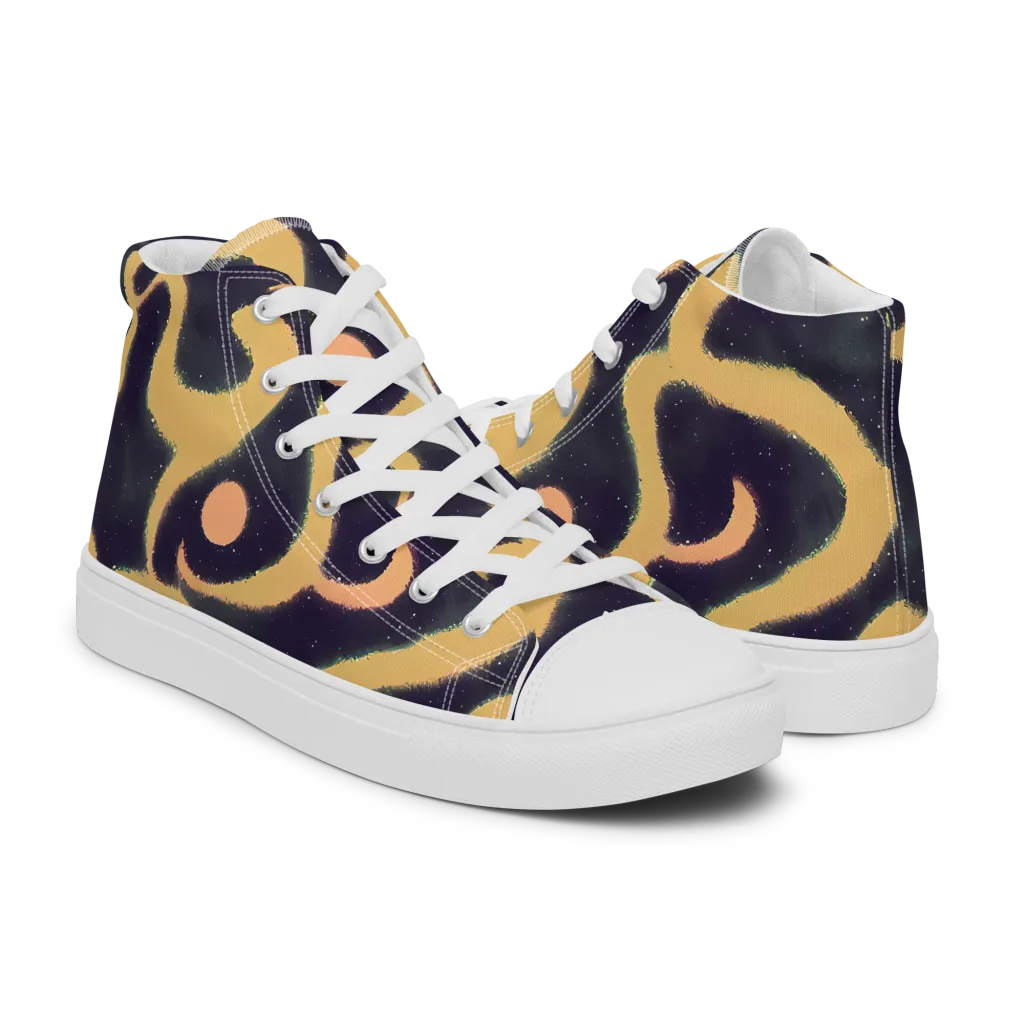 Midnight Ouroboros on Men's High Top Canvas Shoes — Right