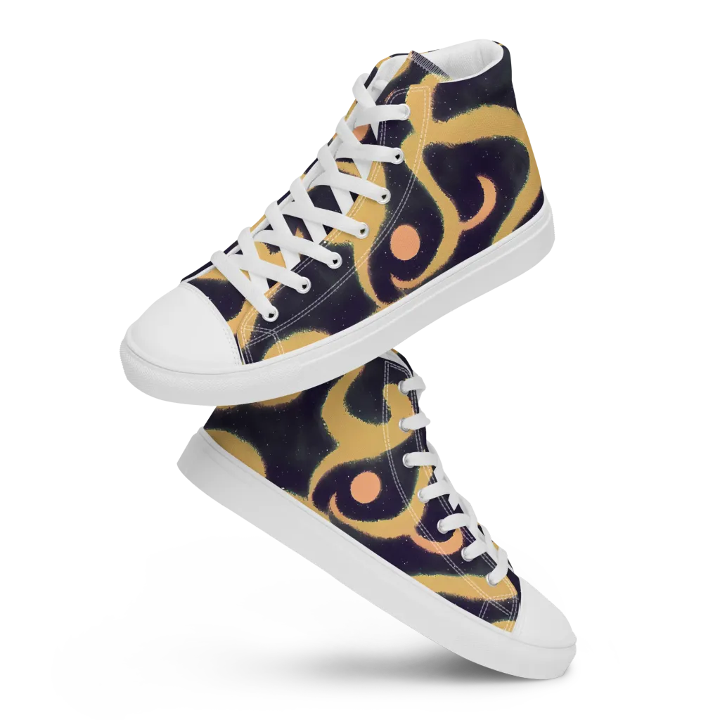 Midnight Ouroboros on Men's High Top Canvas Shoes — Front