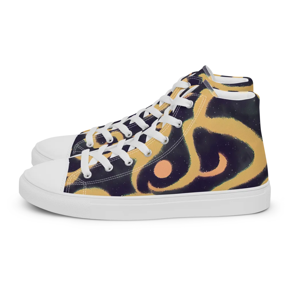 Midnight Ouroboros on Women's High Top Canvas Shoes — Left